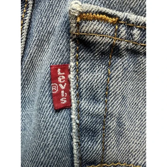 Levis 516 Jeans Mens 33x34 (31x31) Light Wash Blue Denim Straight Leg Zipper Fly - Picture 14 of 16